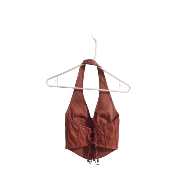 Urban Outfitters Brown Faux Leather Halter Top - Picture 6 of 8